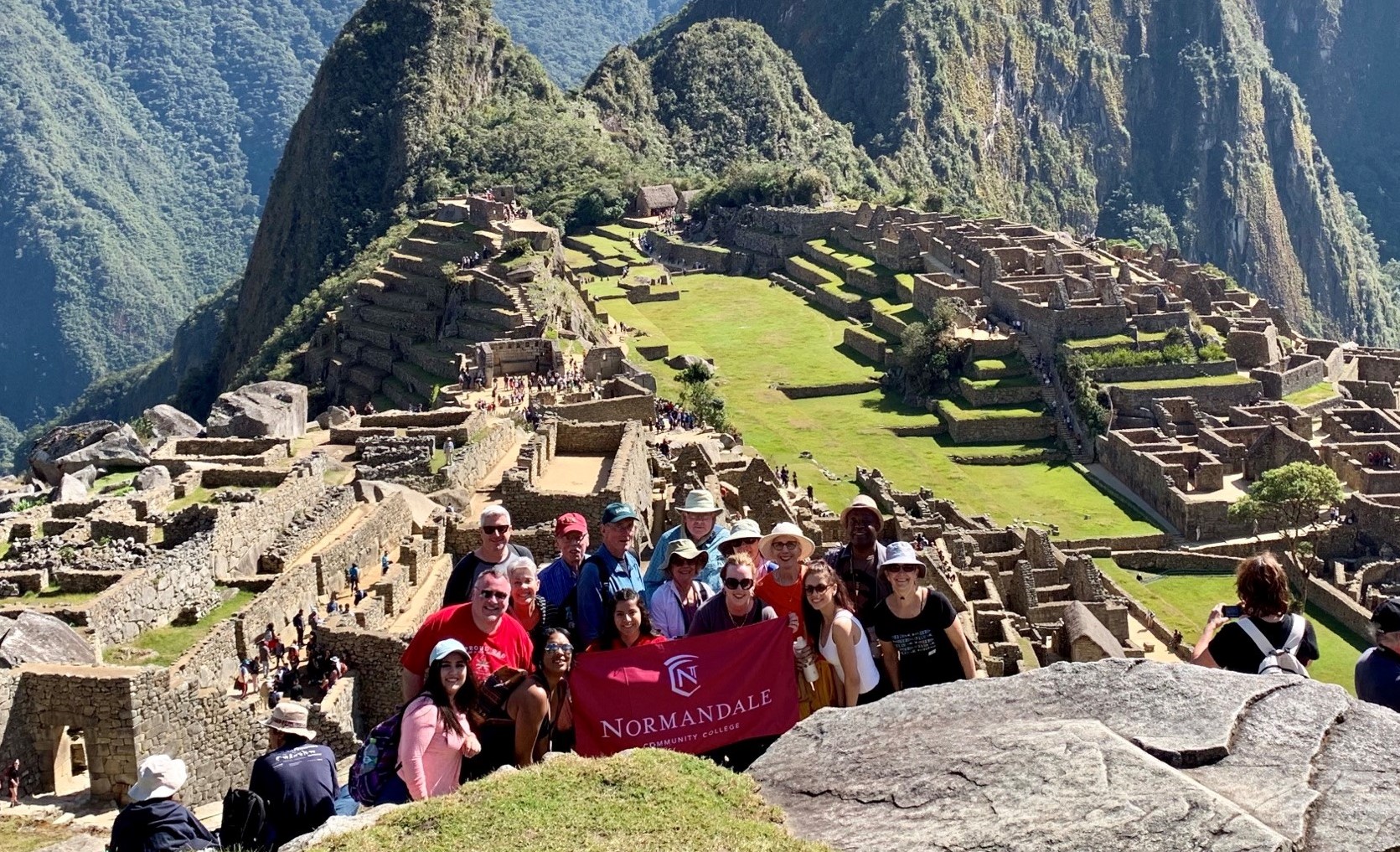 Normandale students on a trip studying foreign language classes abroad